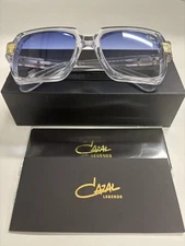 Unisex Cazal Square Sunglasses 607- COL.002 Clear Frame Lenses blue Gradient 