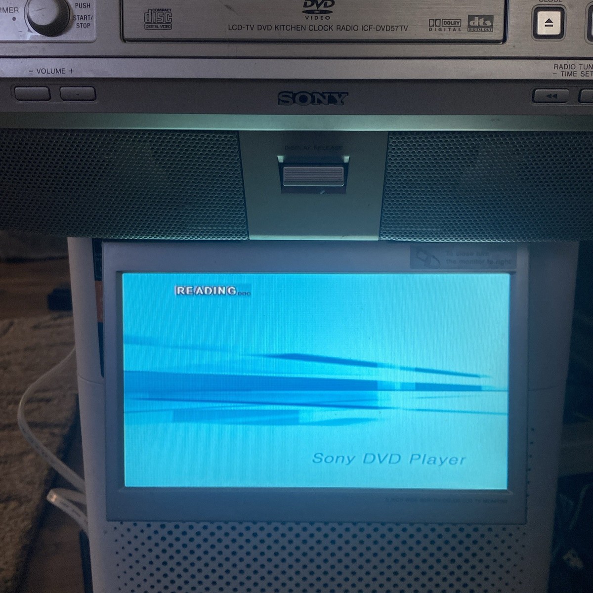 Sony ICF-DVD57TV 9” Under Cabinet LCD TV/DVD/CD Clock Radio w