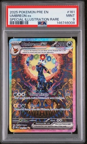 2025 POKEMON PRE EN-SPECIAL ILLUSTRATION RARE #161 UMBREON EX PSA 9