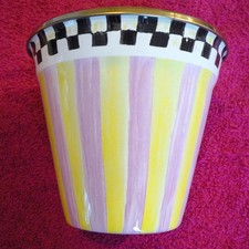 Mackenzie Childs Courtly Check 4" ENAMEL FLOWER POT s Exc 3 avail 