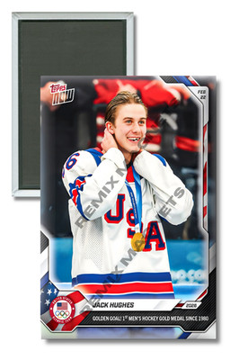 2026 Team USA Men's Hockey Winter Olympics Jack Hughes Gold 2'' x 3'' Magnet