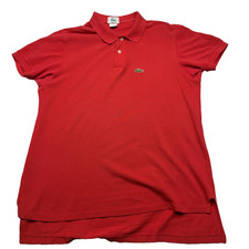 Vintage Izod Lacoste Polo Shirt Mens Large Red Patron Pique Croc Logo USA 80s