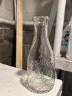 Vintage WOODBROOK FARMS PLAINFIELD NJ EMBOSSED One Quart Glass Milk Bottle