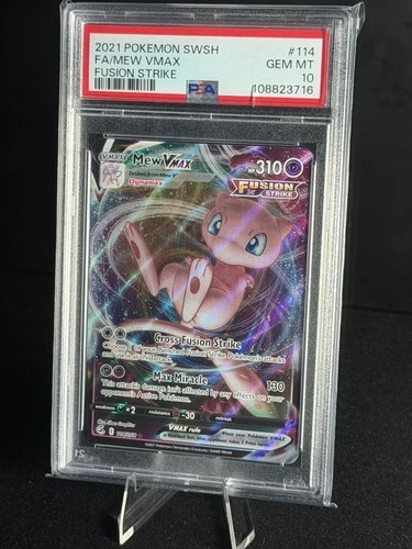 PSA 10 Full Art Mew VMAX #114 Swsh Fusion Strike Holo