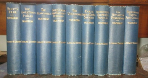 THACKERAY 9 vol. Decorator's Set 1885 Vanity Fair Virginians Pendennis Newcomes - Picture 9 of 9