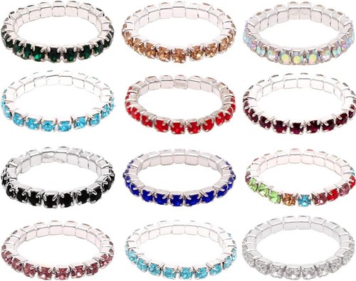 Silver Or Gold Plated 1 Row Stretch Crystal ToeRing Available In VariousColours - Picture 7 of 34