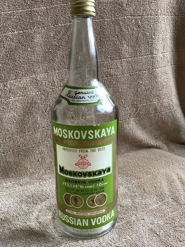 Vintage USSR Russia Moscow Factory "Moskovskaya Osobaya Vodka" 1L Empty Bottle