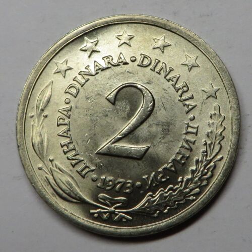 Yugoslavia 2 Dinara 1973 Copper-Nickel-Zinc KM#57 UNC