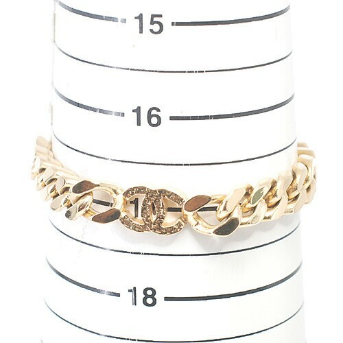 CHANEL Coco Marke Gold Kihei Armband 479 Kette Vintage Länge 19cm Breite 0.9cm - Bild 5 von 6