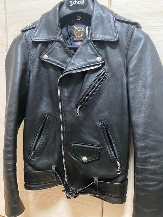 Schott Perfecto ダブルライダースジャケット 34 Schott Perfecto Double Leather Riders Jacket Size 34 Made in