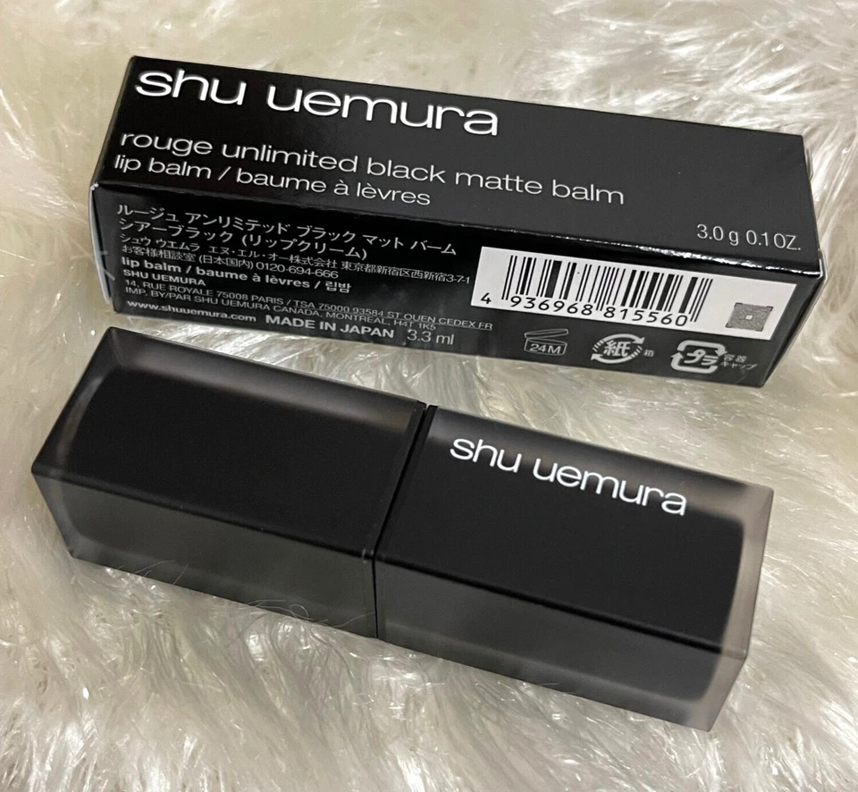 Bálsamo negro mate Shu Uemura Rouge ilimitado 3 g - negro transparente - líneas de cubierta - tamaño completo Foto 3 de 4
