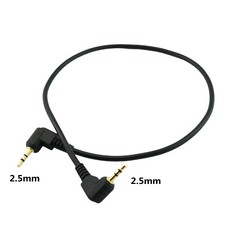1x 2.5mm Male to Male Right Angle TRS Stereo Adapter Audio Cable Gold Plated