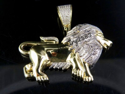 1.20Ct Genuine D/VVS Moissanite Men's King Loin Charm Pendant 925 Silver