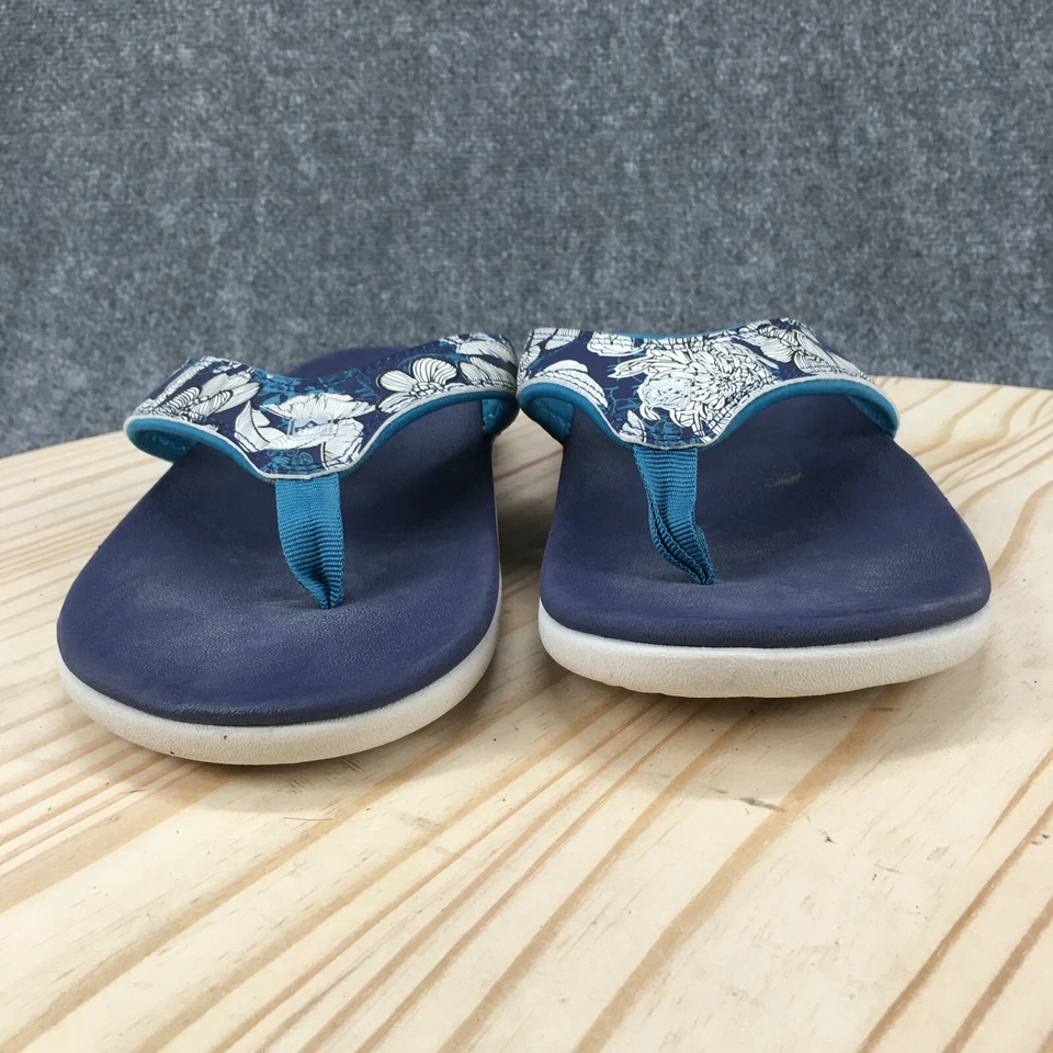 Sandalias Spenco para mujer 12 Yumi tropicales chanclas tanga planas sin cordones azules informales Foto 4 de 4