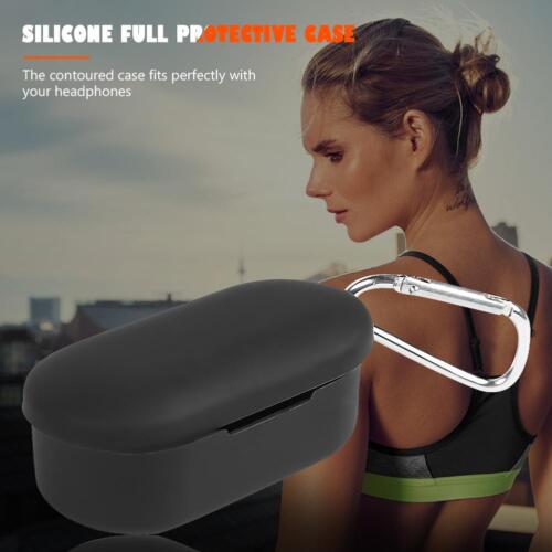 Cover protettiva in silicone per auricolari Bluetooth wireless con moschettone per QCY T2C - Foto 15 di 15