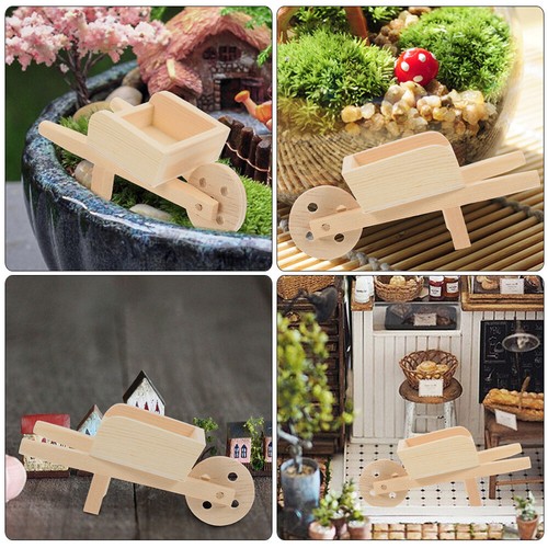 2 Pcs Home Decoration Model Dollhouse Wheelbarrow Mini for Crafts - Picture 12 of 12