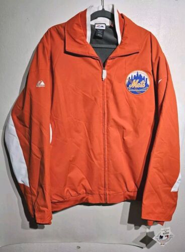 New York Mets Majestic Orange & White Men's XL Jacket ☆ New / Read ☆