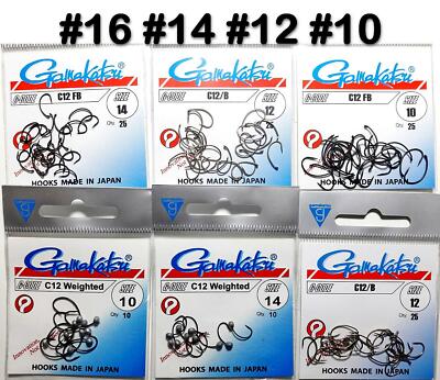 Gamakatsu C12 FB /B #16, 14, 12,10 Trockenfliege Nymphe Emerger Pupa Haken Japan