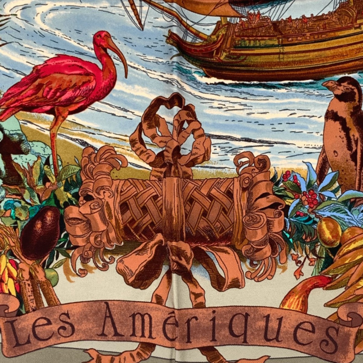 Hermes Carre 90 silk scarf Les Ameriques by Kermit Oliver Rare :JP