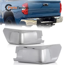 2x Rear Bumper End Set w/o Sensor Hole For 2014-2021 Toyota Tundra Chrome LH&RH