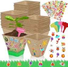40 Set Garden Paper Pot Craft Kit,40Pcs Paper Mache Pots Peat Plant Pots with 40