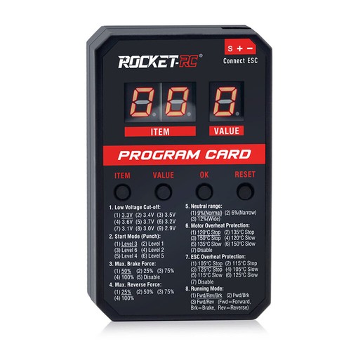 Rocket V2 50A 60A 90A 110A ESC Waterproof Brushless for 3650 Motor 1:10 RC Car - Picture 24 of 24