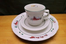 Pfaltzgraff SNOW VILLAGE 3 pc Luncheon Plate Cup Saucer Holiday