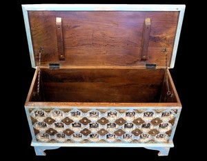 Truhe Schatztruhe Holztruhe Design1 Orient Kolonial Asien Indien Schatzkiste Neu