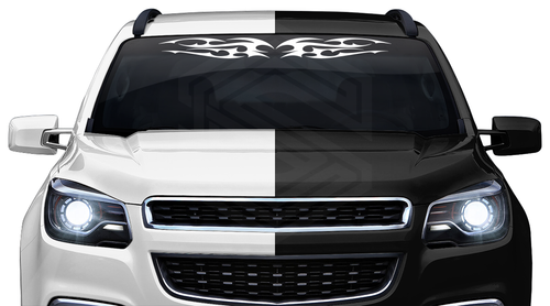 #156 TRIBAL GHOST FLAME Decal Sticker Windshield Window Vinyl Banner Design - Picture 5 of 8