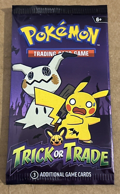 Pokémon Trading Cards Unopened Pack “Trick Or Trade” 3 Cards