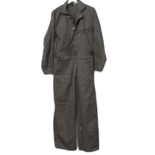 Vintage 60s 70s WORK LEISURE Mechanic Work Coveralls 40 Short Olive Talon Medium