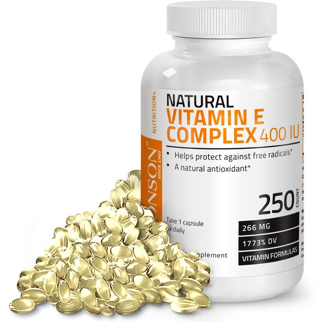 Natural Vitamin E Complex 400 Iu D Alpha Tocopherol By Bronson