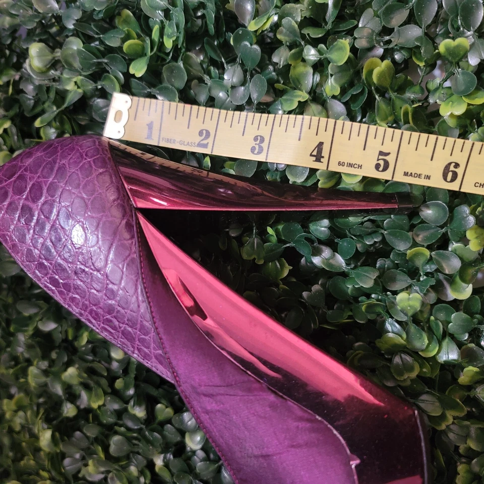 Donna Karan 紫色皮革细高跟鞋 US 8.5 / EU 39 设计师高跟鞋带缺陷 — 第 4/4 张图片