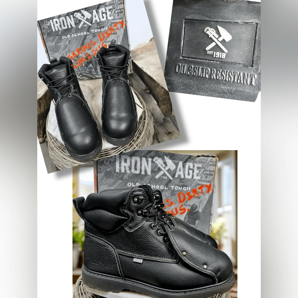 IRON AGE GROUNDBREAKER METATARSAL GUARD Leather Steel Toe Work - Main Image