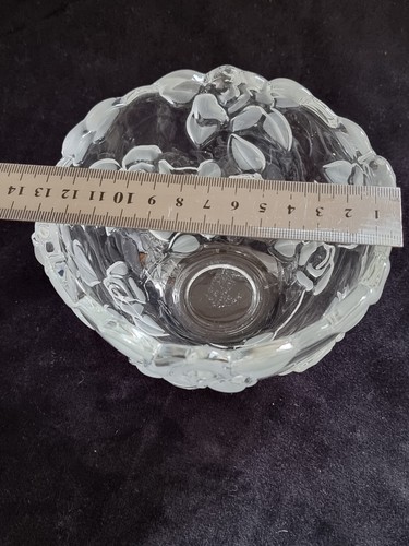 Original Walther glass satin rose lead crystal candy Dish/bowl - Picture 7 of 10