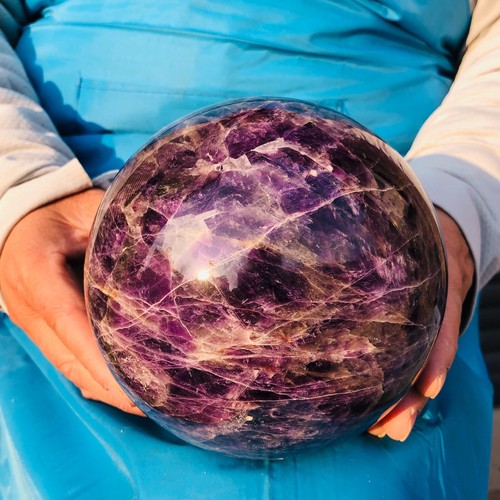 6,99 libbre sfera di ametista sognante naturale cristallo di quarzo sfera cristallo guarigione 345 - Foto 14 di 18