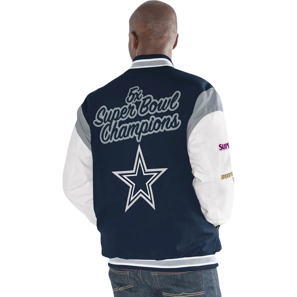 Dallas cowboys commemorative varsity jacket sale