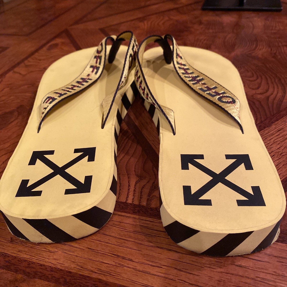 【OFF-WHITE】FLIP FLOP / YELLOW NO COLOR Off-White-Logo-Typographic-