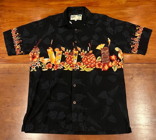 Koko Island hawaiianisches Margarita Herren Größe M Aloha hawaiianisches Shirt GEBRAUCHT/USA