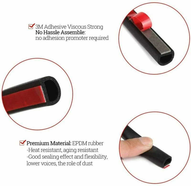 Door Seal Strip Kit Rubber Weather Draft Wind Noise Reduction For Lada Vesta Foto 4 de 4