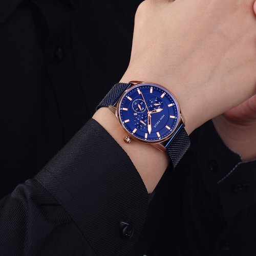 MINI FOCUS Men Watch Luminous Hands Meshband Wristwatch Male Multifunction Watch - Picture 10 of 28