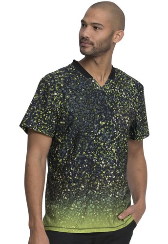 Glow For It Dickies Scrubs Dynamix Mens Rib Knit V Neck Top DK607 GLFT - Picture 4 of 6