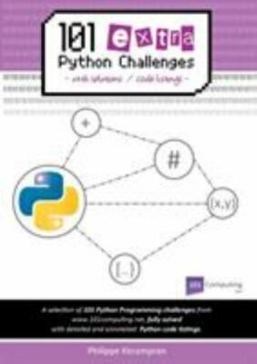 101 Extra Python Challenges with Solutions / Code Listings, Like New Used, Fr...