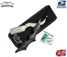 BARBER SALON STRAIGHT CUT THROAT SHAVING RAZOR SHAVETTE RASOIRS RASOI + BLADES