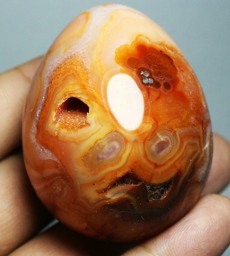 140g Polished CARNELIAN SPHERE GEODE EGG -Madagascar - Picture 2 of 8