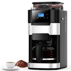Joy Pebble 10-Cup Drip Coffee Maker with Built-in Grinder Touch-Screen Progra.