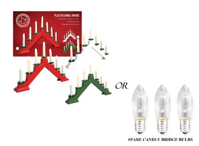 CHRISTMAS CANDLE BRIDGE PLASTIC ARCH LIGHT BULBS XMAS WINDOW INDOOR DECORATION