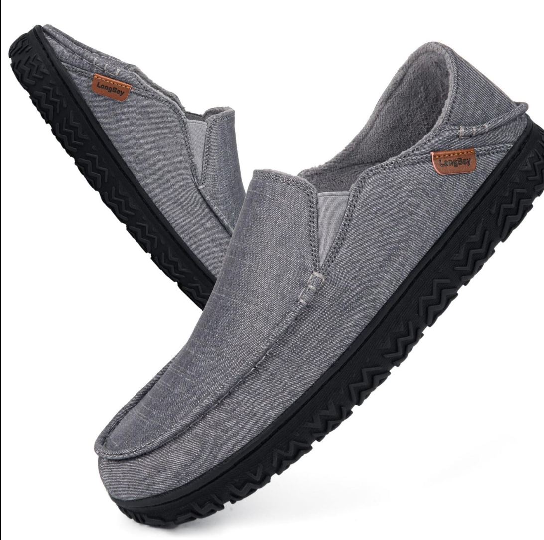 SAOLA Mocassino uomo microscamosciato nuovo imballato ciabatte memory foam antiscivolo suola gomma uk9