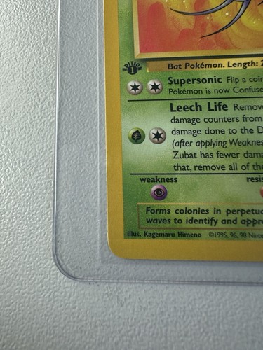Zubat 1st Edition 57/62 Fossil Common Mint HD Photos Vintage WOTC Pokemon - Picture 3 of 11