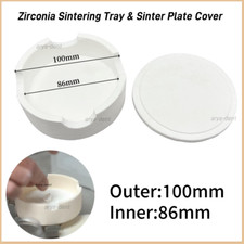 Denral Lab Round Crucible Zirconia Sintering Tray w Sinter Plate Cover 86-100mm